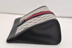 Authentic GUCCI Sherry Line Clutch Hand Bag Purse GG PVC Leather Navy Blue 5736J For Discount