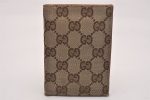 Authentic GUCCI Vintage Card Pass Case GG Canvas Leather 120966 Brown 4622J Online Hot Sale