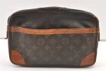 Authentic Louis Vuitton Monogram Compiegne 28 Clutch Hand Bag M51845 Junk 0937K For Discount