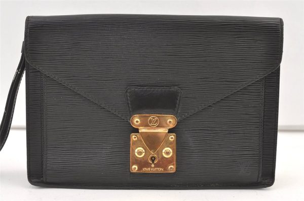 Auth Louis Vuitton Epi Pochette Sellier Dragonne Clutch Bag M52612 Black 0889K Supply