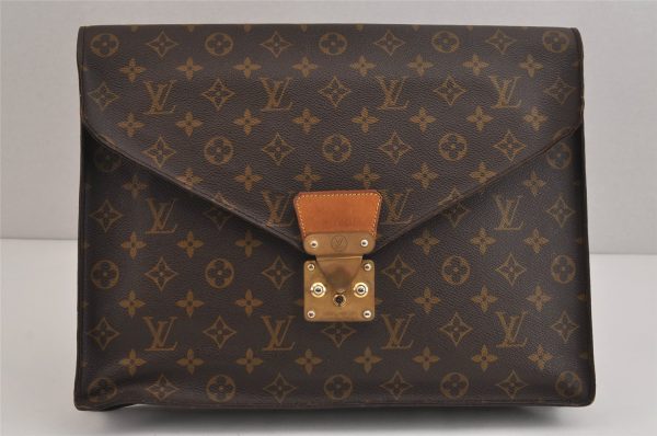 Authentic Louis Vuitton Monogram Porte Documents Senateur M53335 Briefcase 5743J Cheap