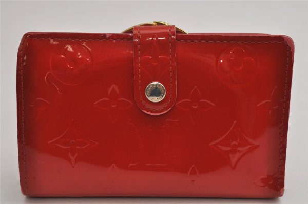 Auth Louis Vuitton Vernis Porte Monnaie Billets Viennois Wallet M91208 Red 0852K Discount