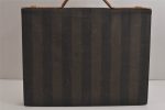 Authentic FENDI Pequin PVC Leather 2Way Briefcase Business Bag Brown Black 0019K Hot on Sale