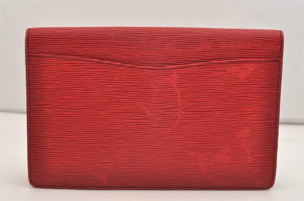 Authentic Louis Vuitton Epi Montaigne 27 Clutch Hand Bag Red M52657 LV 6373J Online now