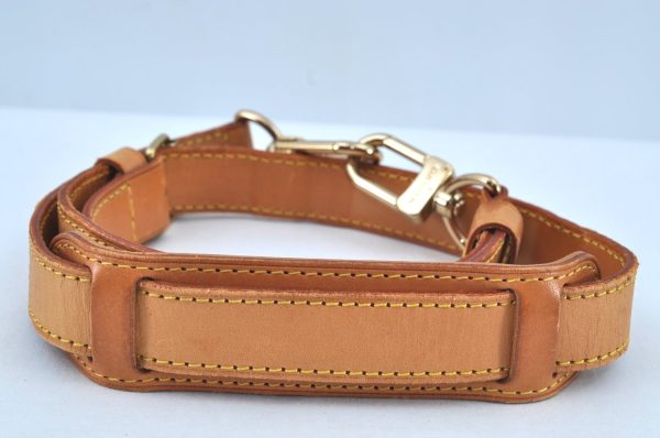 Authentic Louis Vuitton Leather Shoulder Strap Beige 34.6-41.7  LV K8932 Cheap