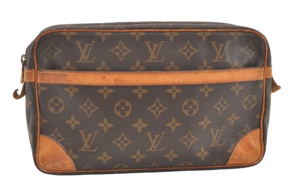 Authentic Louis Vuitton Monogram Compiegne 28 Clutch Hand Bag M51845 LV 0715K Hot on Sale