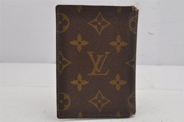 Auth Louis Vuitton Monogram Porte 2 Cartes Vertical Pass Case Old Model LV 8335J For Sale