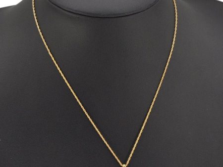 Authentic YVES SAINT LAURENT Logo Motif Necklace Chain Pendant Gold 0552K Cheap