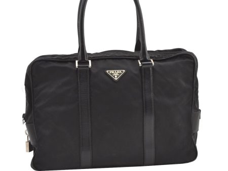 Authentic PRADA Nylon Tessuto Saffiano Leather Business BriefCase Black 0195K Online Hot Sale