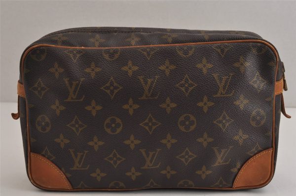 Authentic Louis Vuitton Monogram Compiegne 28 Clutch Hand Bag M51845 LV 0118K Cheap