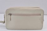 Authentic VERSACE Vintage Medusa Motif Leather Clutch Hand Bag Purse White 1170K Supply