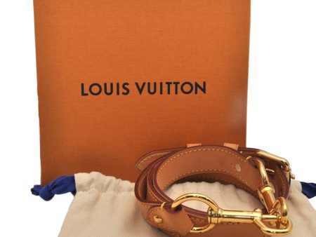 Authentic Louis Vuitton Leather Shoulder Strap Beige 35.4-39.4  LV Box 8721J For Sale