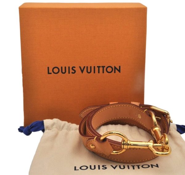 Authentic Louis Vuitton Leather Shoulder Strap Beige 35.4-39.4  LV Box 8721J For Sale