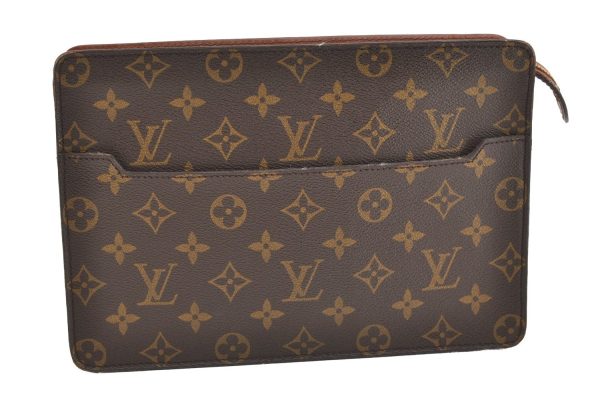 Authentic Louis Vuitton Monogram Pochette Homme Clutch Hand Bag M51795 LV 5850J For Discount