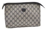 Authentic GUCCI Clutch Hand Bag Purse GG PVC Leather Navy Blue Junk 8259J Cheap