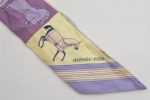 Authentic HERMES Twilly Scarf  Couvertures Nouvelles  Silk Light Purple 9142J Discount