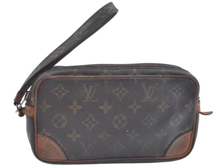 Auth Louis Vuitton Monogram Marly Dragonne PM Clutch Hand Bag Old Model LV K9334 Hot on Sale