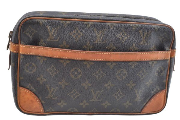 Authentic Louis Vuitton Monogram Compiegne 28 Clutch Hand Bag M51845 LV K9762 Discount