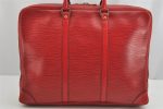 Authentic Louis Vuitton Epi Porte Documents Voyage Briefcase Red M54477 LV 8787J Online Sale