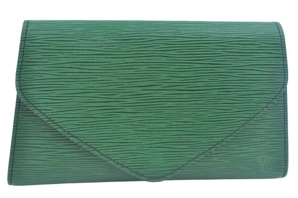 Authentic Louis Vuitton Epi Arts Deco PM Clutch Hand Bag Green M52634 LV K9951 Supply