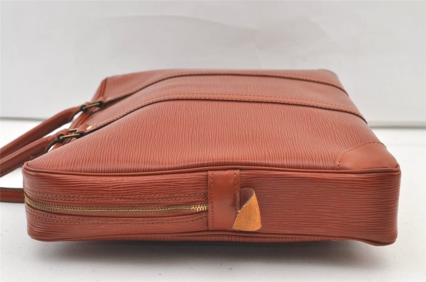 Authentic Louis Vuitton Epi Porte Documents Voyage Briefcase M54473 Brown 1135K Hot on Sale