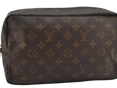 Auth Louis Vuitton Monogram Trousse Toilette 28 Clutch Hand Bag M47522 LV 6327J Fashion