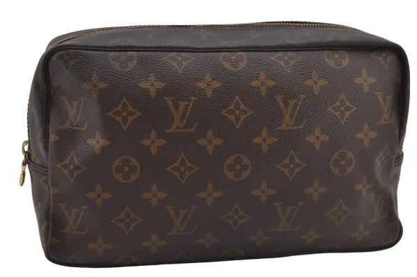 Auth Louis Vuitton Monogram Trousse Toilette 28 Clutch Hand Bag M47522 LV 6327J Fashion