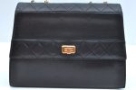 Authentic CHANEL Lamb Skin Matelasse Chain Shoulder Cross Bag Black CC K9263 For Sale