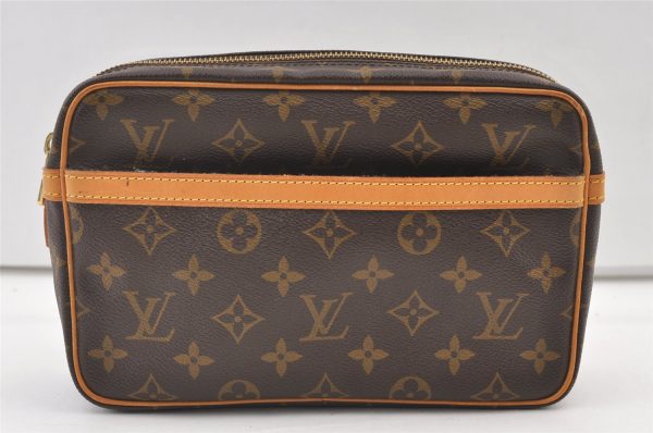 Authentic Louis Vuitton Monogram Compiegne 23 Clutch Hand Bag M51847 LV 0718K For Discount