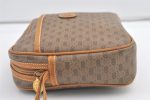 Authentic GUCCI Vintage Micro GG PVC Leather Clutch Hand Bag Purse Brown 8978J Online now