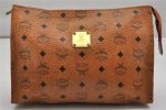 Authentic MCM Visetos Leather Vintage Clutch Hand Bag Purse Brown 1150K Cheap