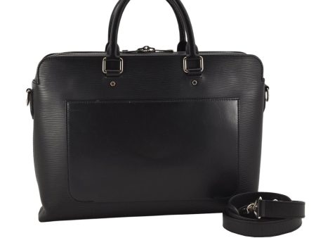 Authentic Louis Vuitton Epi Brooks 2Way Business Briefcase Black M58849 LV 8868J on Sale