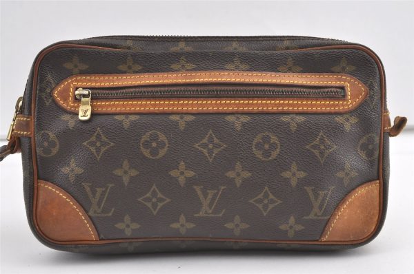 Authentic Louis Vuitton Monogram Marly Dragonne Clutch Hand Bag Old Model 8912J For Discount