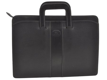 Authentic Burberrys Vintage Leather Business BriefCase Black 9758J For Sale