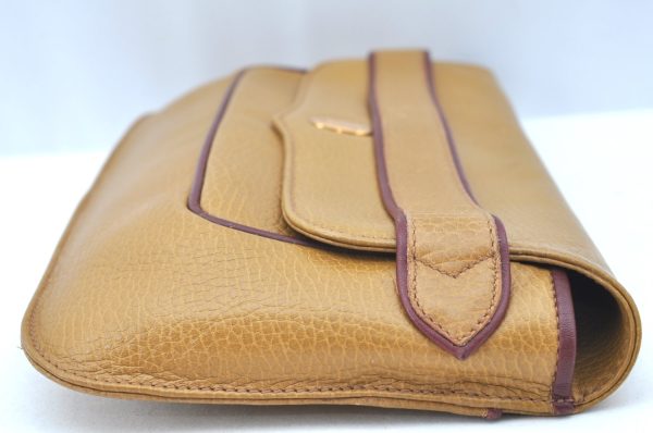 Authentic Cartier Must de Cartier Clutch Bag Leather Beige K9553 Hot on Sale