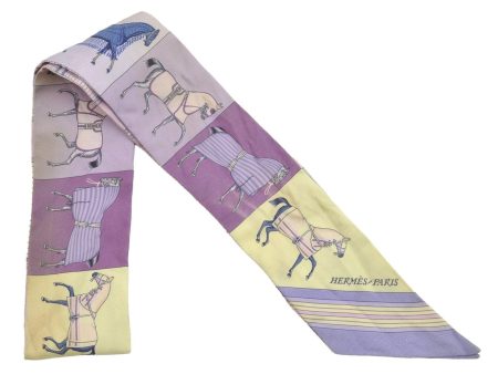 Authentic HERMES Twilly Scarf  Couvertures Nouvelles  Silk Light Purple 9140J Online Hot Sale