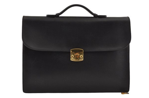 Authentic BOTTEGA VENETA Vintage Leather 2Way Briefcase Business Bag Black 8407J Sale