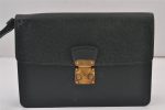 Authentic Louis Vuitton Taiga Pochette Kourad Clutch Bag Green M30194 LV 8119J For Cheap