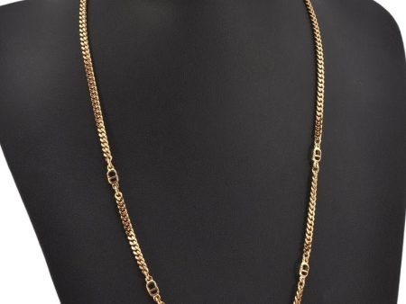 Authentic Christian Dior Gold Tone Chain Pendant Necklace CD 0648K Online now