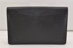 Authentic Louis Vuitton Epi Montaigne 27 Clutch Hand Bag Black M52652 LV 6231J Fashion