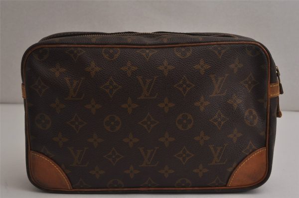 Authentic Louis Vuitton Monogram Compiegne 28 Clutch Hand Bag M51845 LV 0270K Hot on Sale