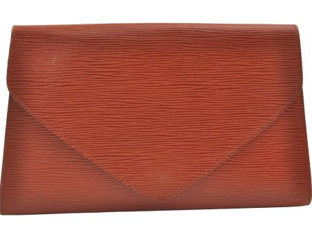 Authentic Louis Vuitton Epi Arts Deco Clutch Bag Brown M52633 LV 8303J For Discount