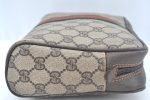 Authentic GUCCI Web Sherry Line Clutch Hand Bag Purse GG PVC Leather Brown L0013 Online Sale