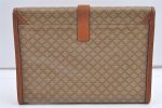 Authentic CELINE Macadam Blason Pattern Clutch Bag PVC Leather Beige Junk 0483K Online Hot Sale