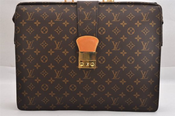 Authentic Louis Vuitton Monogram Serviette Fermoir Briefcase M53305 LV 8842J Cheap