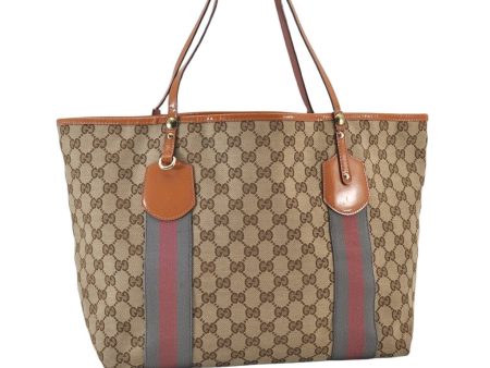 Auth GUCCI Jolie Sherry Line Tote Bag GG Canvas Enamel 211970 Brown Junk 1098K Discount