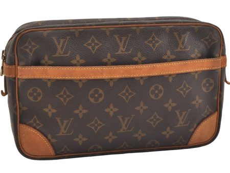 Authentic Louis Vuitton Monogram Compiegne 28 Clutch Hand Bag M51845 LV 6081J Cheap