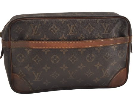 Authentic Louis Vuitton Monogram Compiegne 28 Clutch Hand Bag M51845 Junk 5800J For Cheap