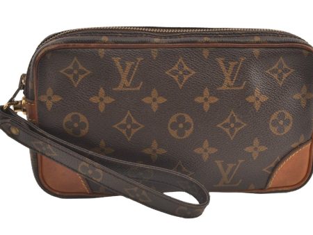 Authentic Louis Vuitton Monogram Marly Dragonne PM M51827 Clutch Hand Bag 9036J For Sale