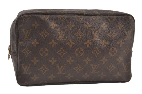 Auth Louis Vuitton Monogram Trousse Toilette 28 Clutch Hand Bag M47522 LV 9380J Hot on Sale